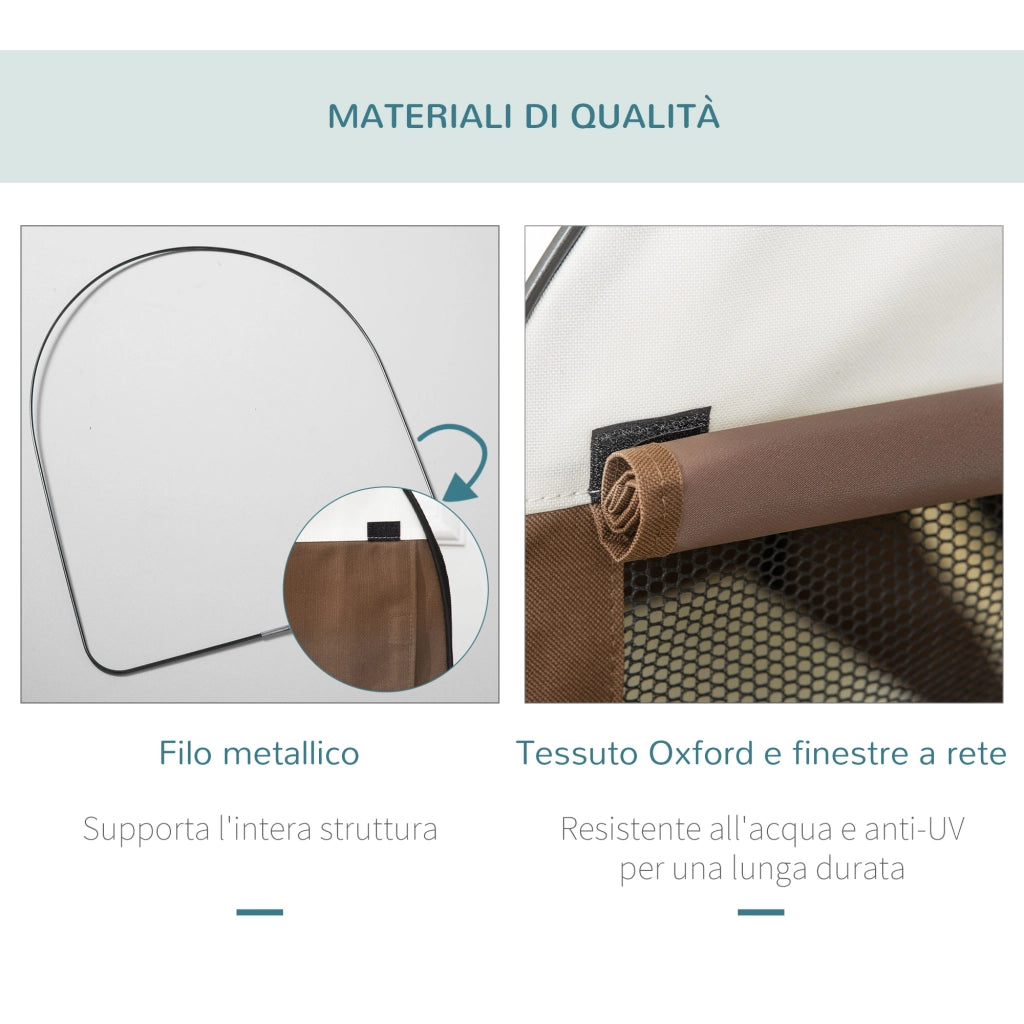EasyComfort Trasportino per Animali Domestici Pieghevole in Oxford con Cuscino Rimovibile Lavabile e Borsa per Trasporto, 70x51x59cm, Marrone