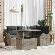 Set Divano da Giardino 5 pcs Grigio Rattan in Polipropilene 3357192