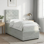 Letto Box Spring LED con Materasso Grigio Chiaro 80 x 200 cm 3455963