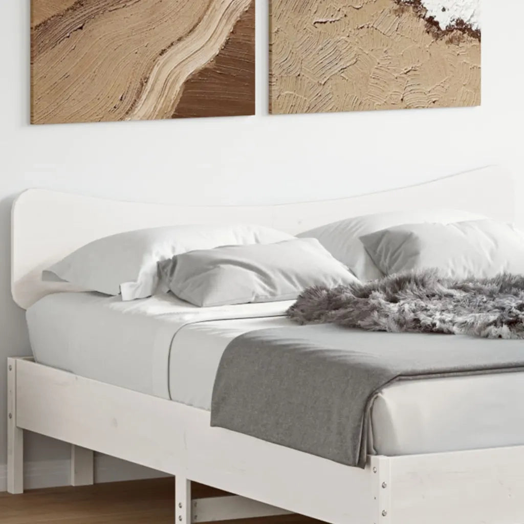 Testiera-Testata-Testiera Decorativa Bianca 150 cm in Legno Massello di Pino