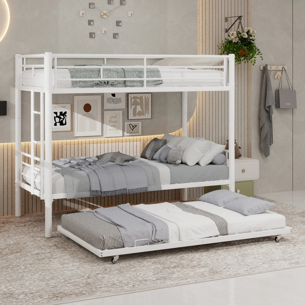 Letto a Castello Twin over Twin ¨C MINIMAL ¨C Metallo, Rete a Doghe, Senza Materasso