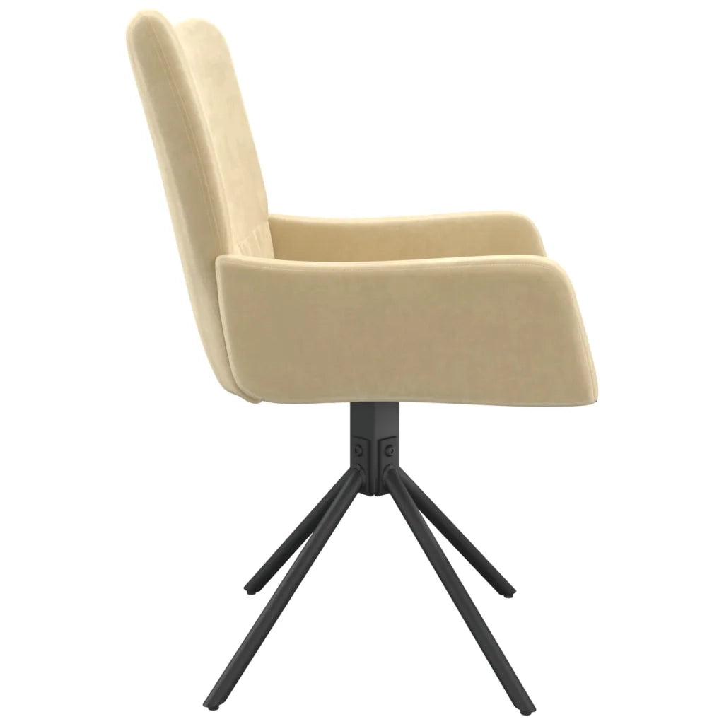 Sedie da Pranzo Girevoli 2 pz Crema in Velluto cod mxl 19302