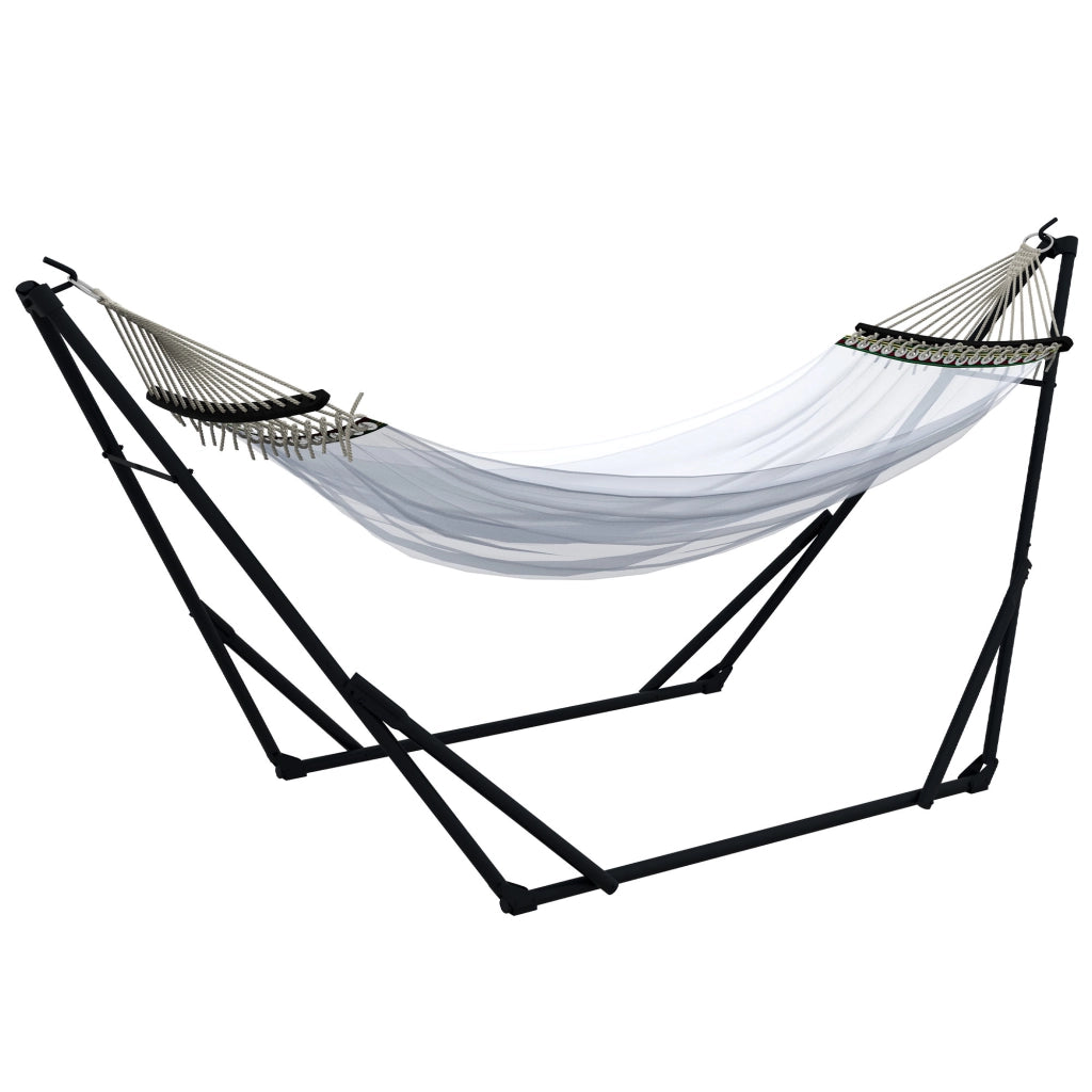 Hangmat Set con Amaca ¨C Zephmum ¨C 263x89x100 cm, Nero e Bianco