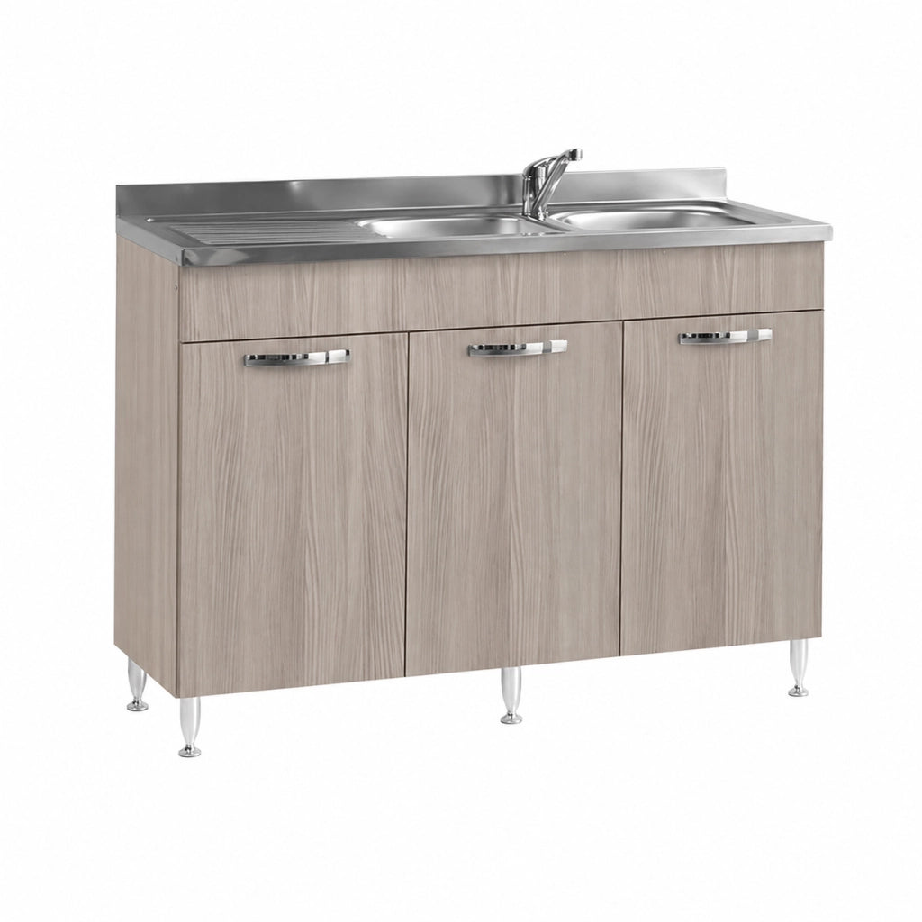 MOBILE SOTTOLAVELLO PER CUCINE COMPONIBILI L.120 x P.50 x H.85. - 3 ante - col. olmo  - LINEA AZZURRA