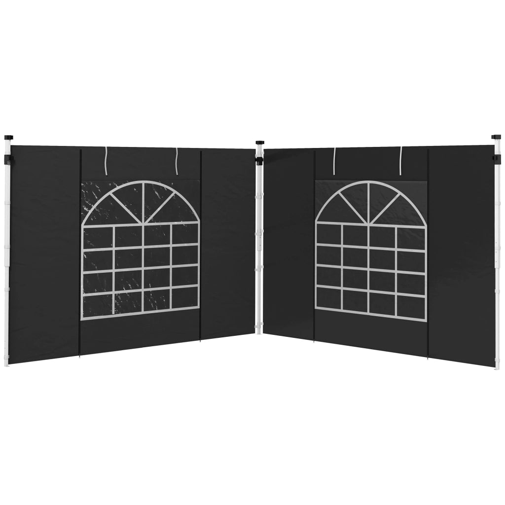 Pareti laterali per gazebo 3x3m 3x6m ¨C zephmum ¨C Oxford nero con finestra e porta