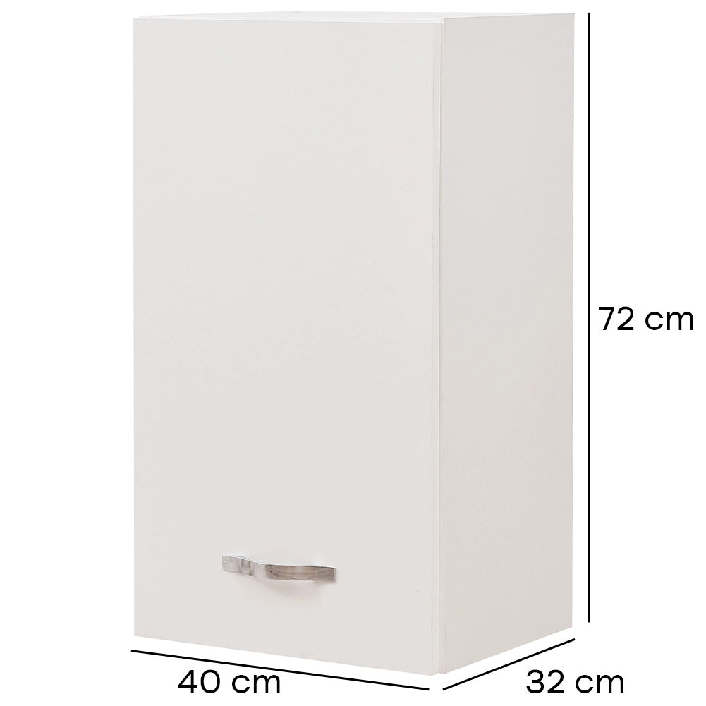 Pensile da Cucina Armadio Sospeso da Parete Design Minimal Colore Bianco