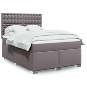 vidaXL Giroletto a Molle con Materasso Grigio 140x190 cm in Similpelle