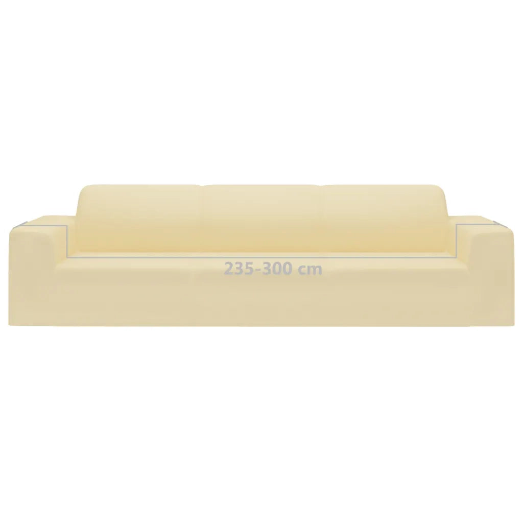 Fodera Elasticizzata Divano 4 Posti in Jersey Poliestere Crema 332947