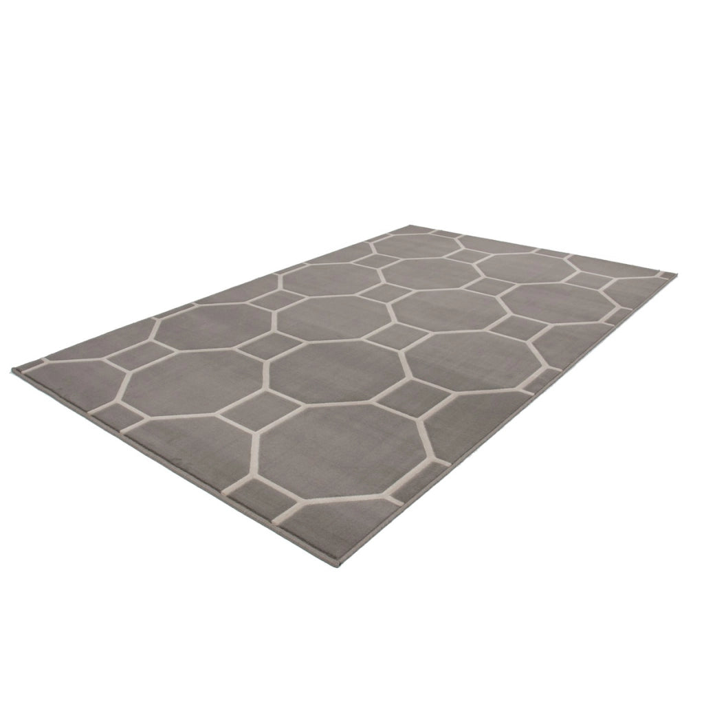 Tappeto moderno Lina 100 in taupe e avorio 80x150 cm