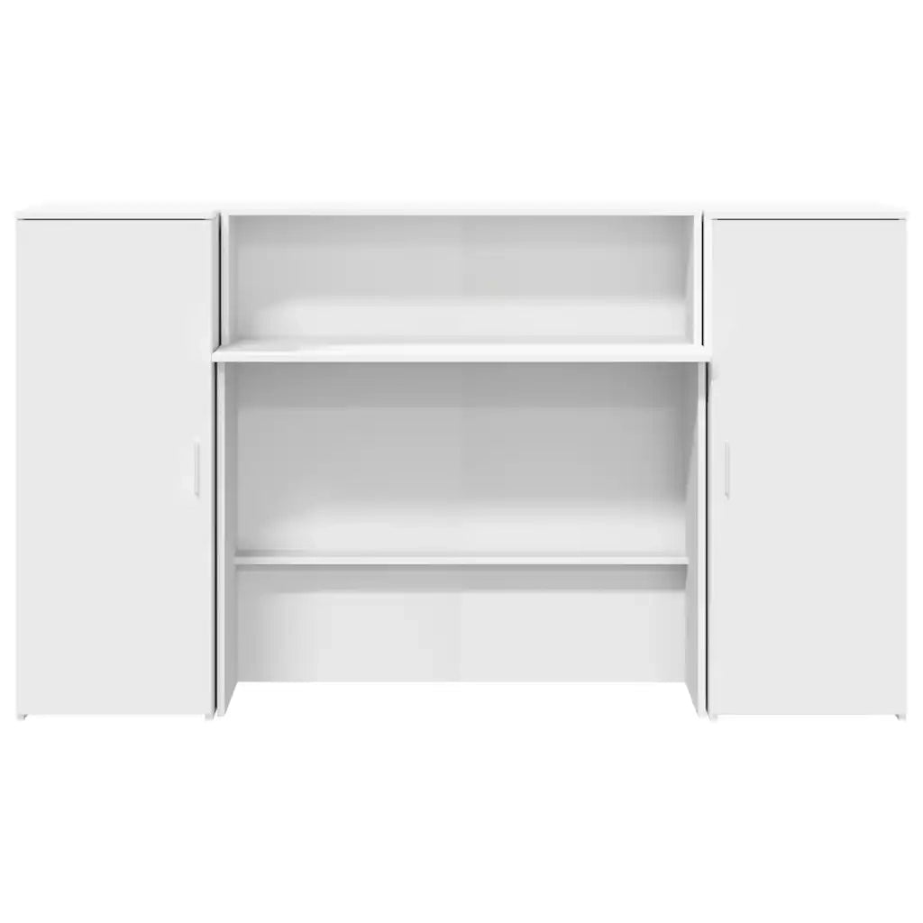 Scrivania per Reception Bianca 180x50x103,5 cm in Legno Massello 3324205