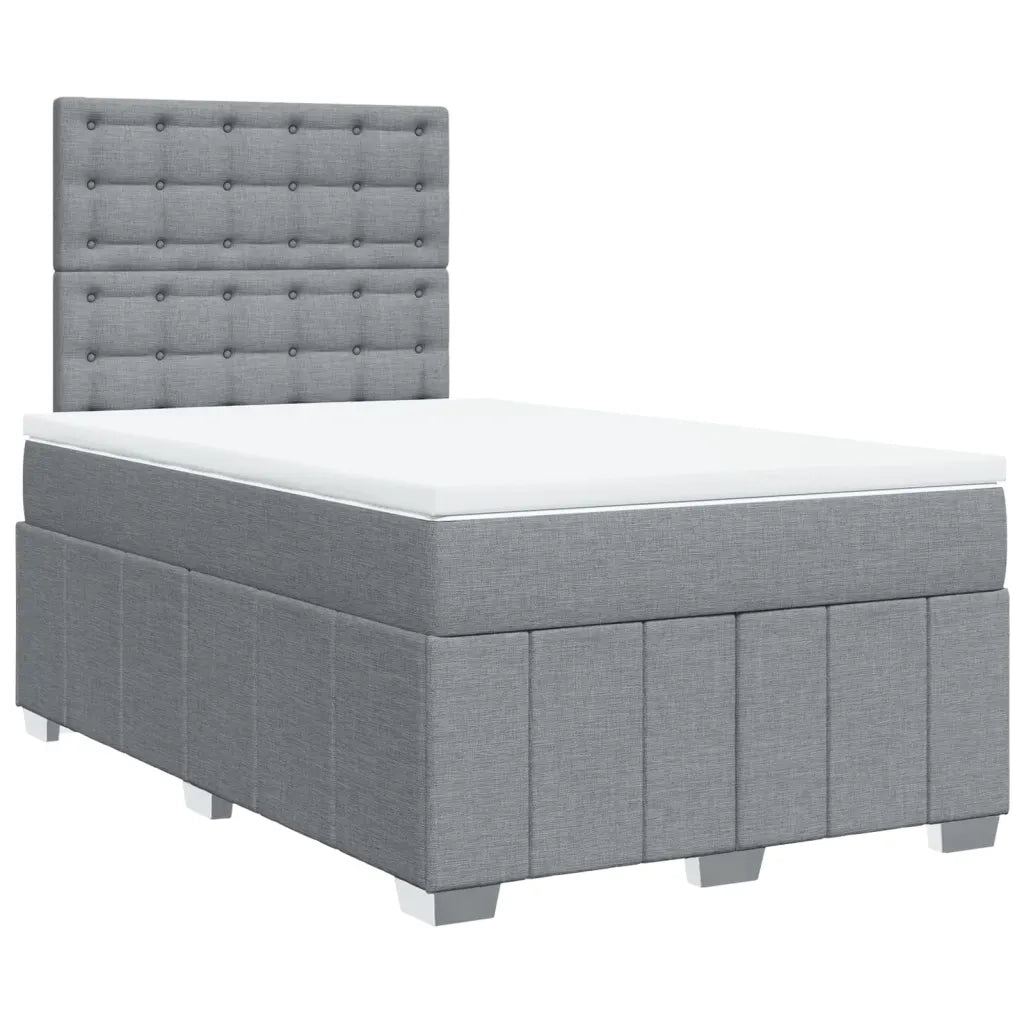 Giroletto a Molle con Materasso Grigio Chiaro 120x190cm Tessuto