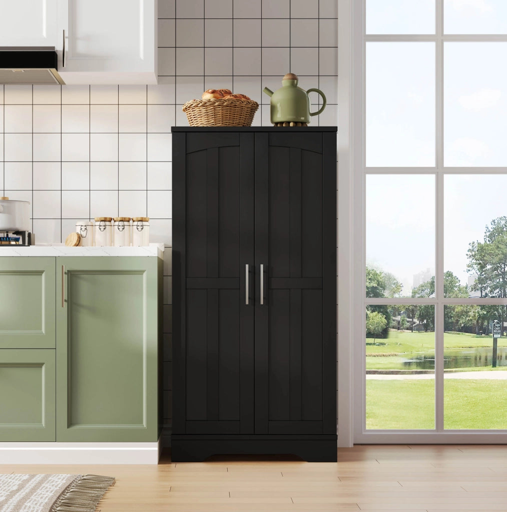 Mobile dispensa alto in MDF nero con luce LED a sensore