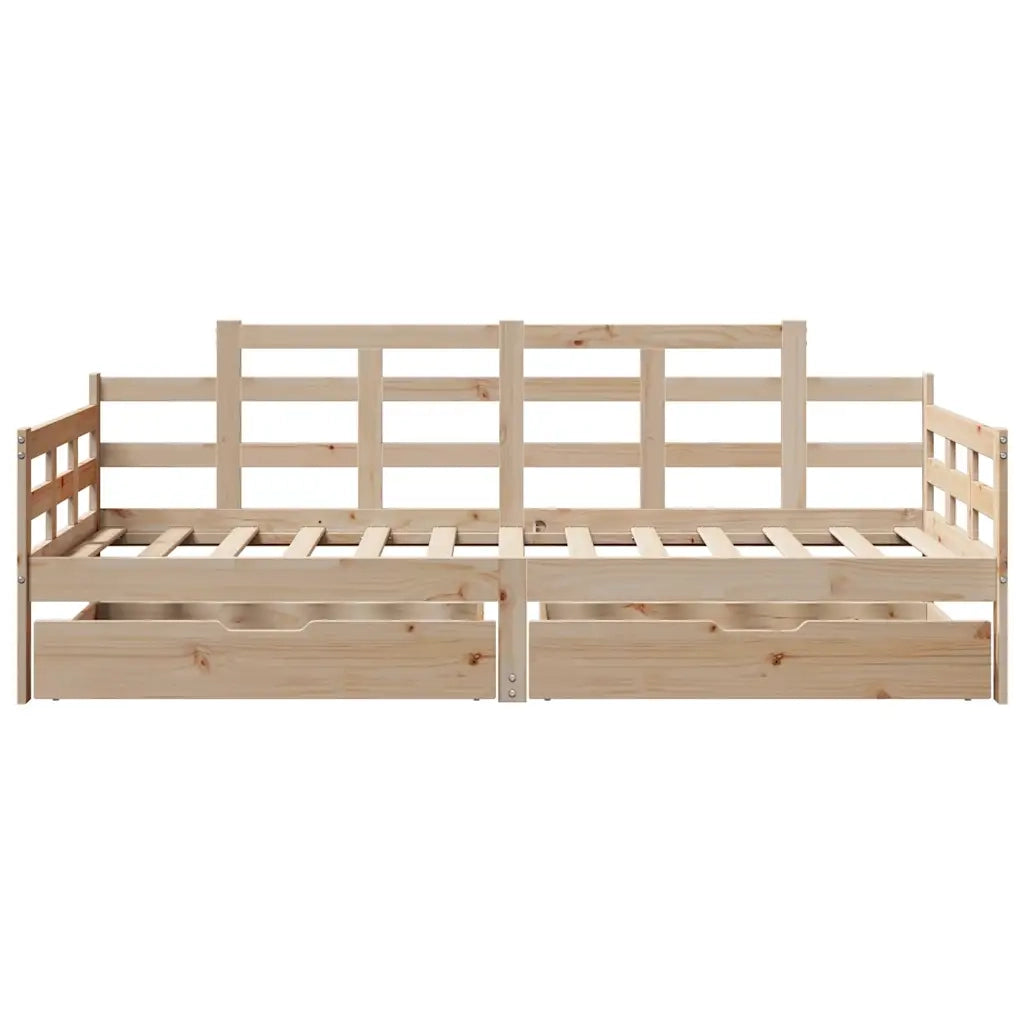 Dormeuse con Cassetti 80x200 cm in Legno Massello di Pino 3302122