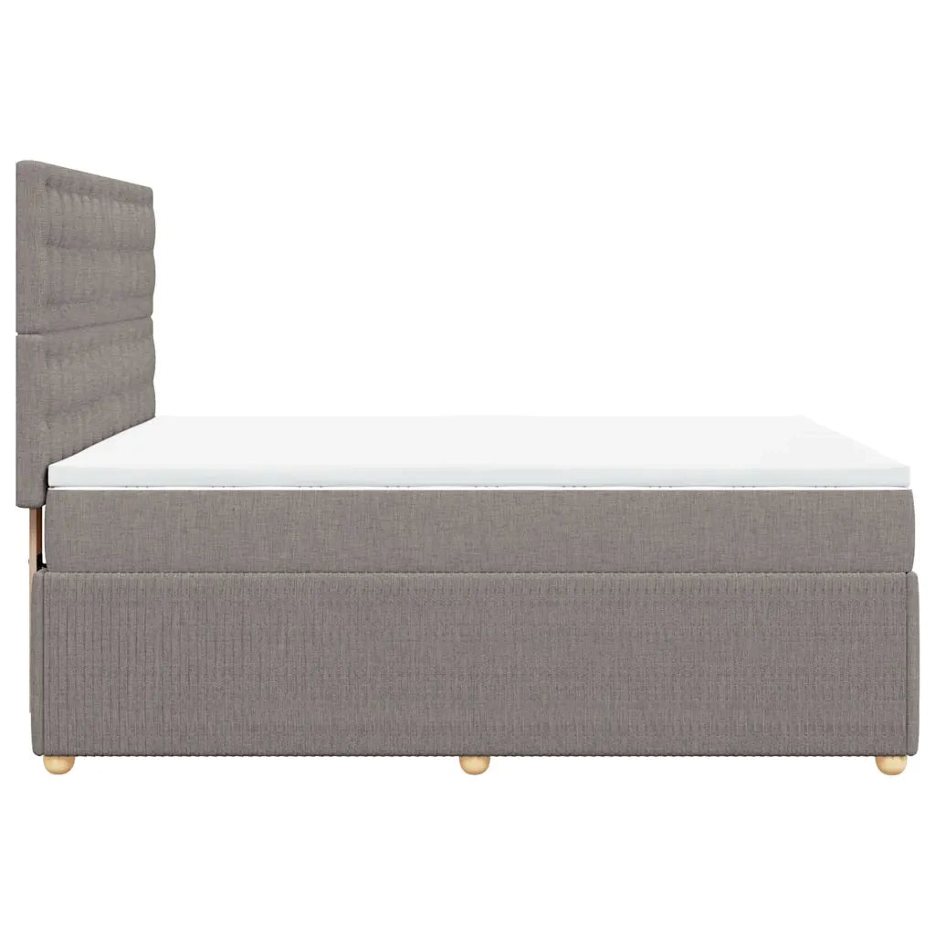 vidaXL Giroletto a Molle con Materasso Tortora 160x200 cm in Tessuto