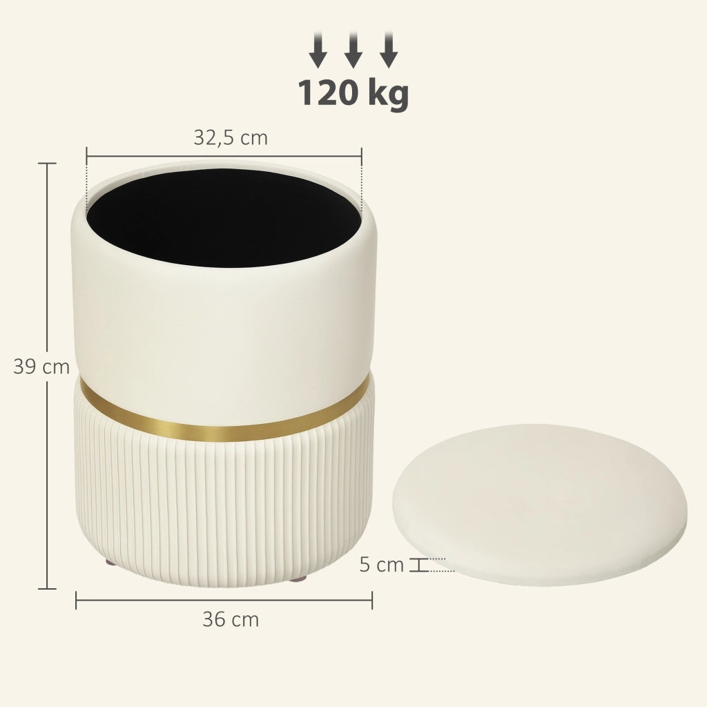 Pouf con ripostiglio in velluto ¨C zephmum ¨C 36x36x44 cm beige