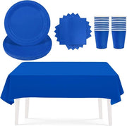 Set di tovaglie da tavolo - 3 pezzi blu impermeabili per feste e Natale - 137 x 274 cm - Materiale PE - Adatto per interni, Natale e feste all'aperto