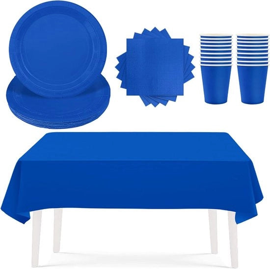 Set di tovaglie da tavolo - 3 pezzi blu impermeabili per feste e Natale - 137 x 274 cm - Materiale PE - Adatto per interni, Natale e feste all'aperto