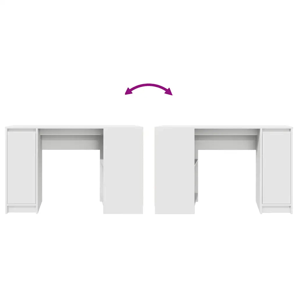 Scrivania Bianca 120x42x76 cm in Legno Multistrato 861814