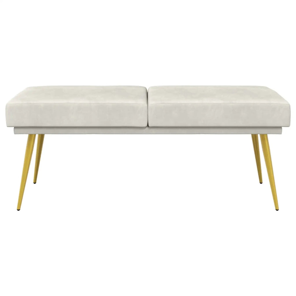 Panchina a doppio strato Crema 120 x 45 x 46 cm Velluto 42038593