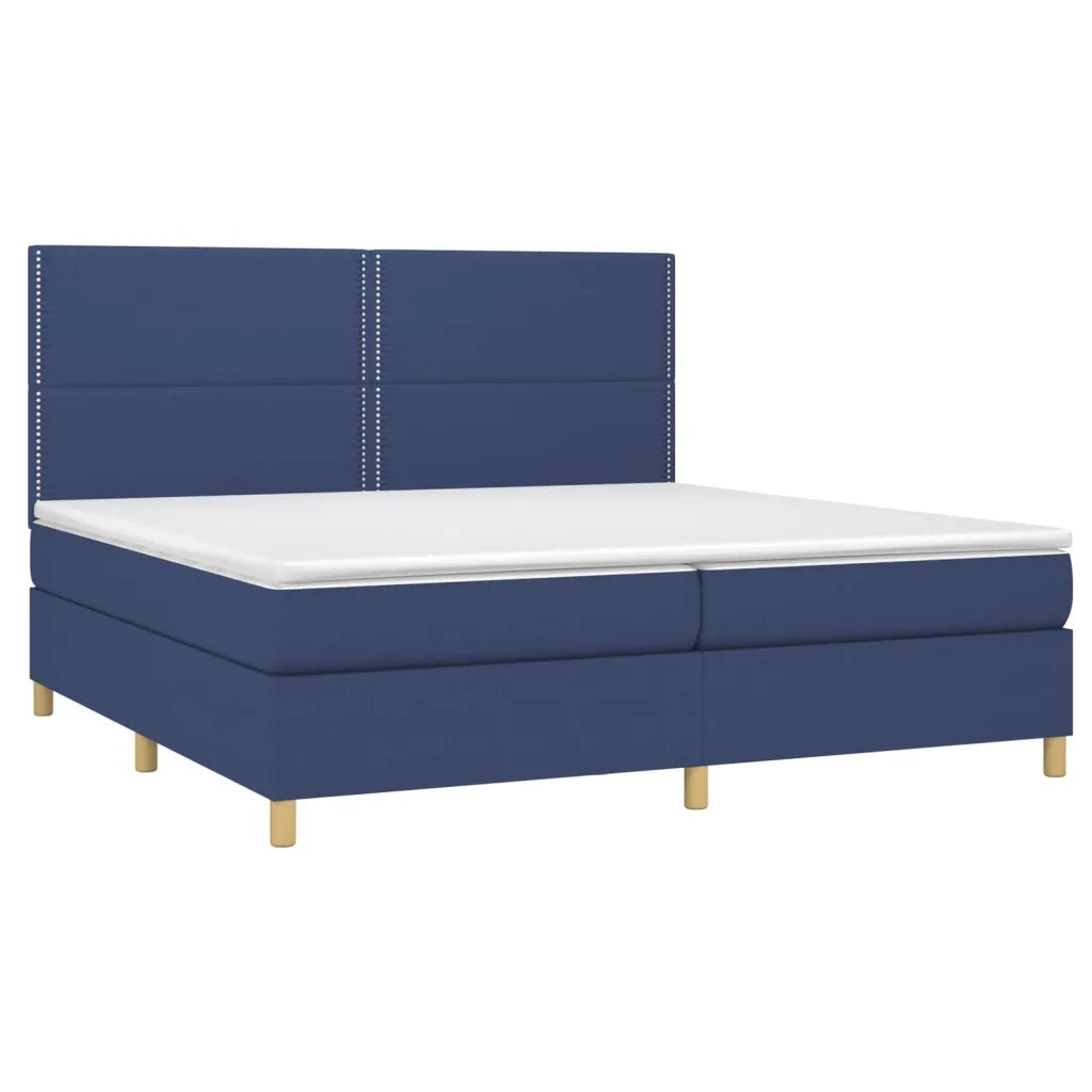 Letto a Molle Materasso e LED Blu 200x200cm in Tessuto cod mxl 33670