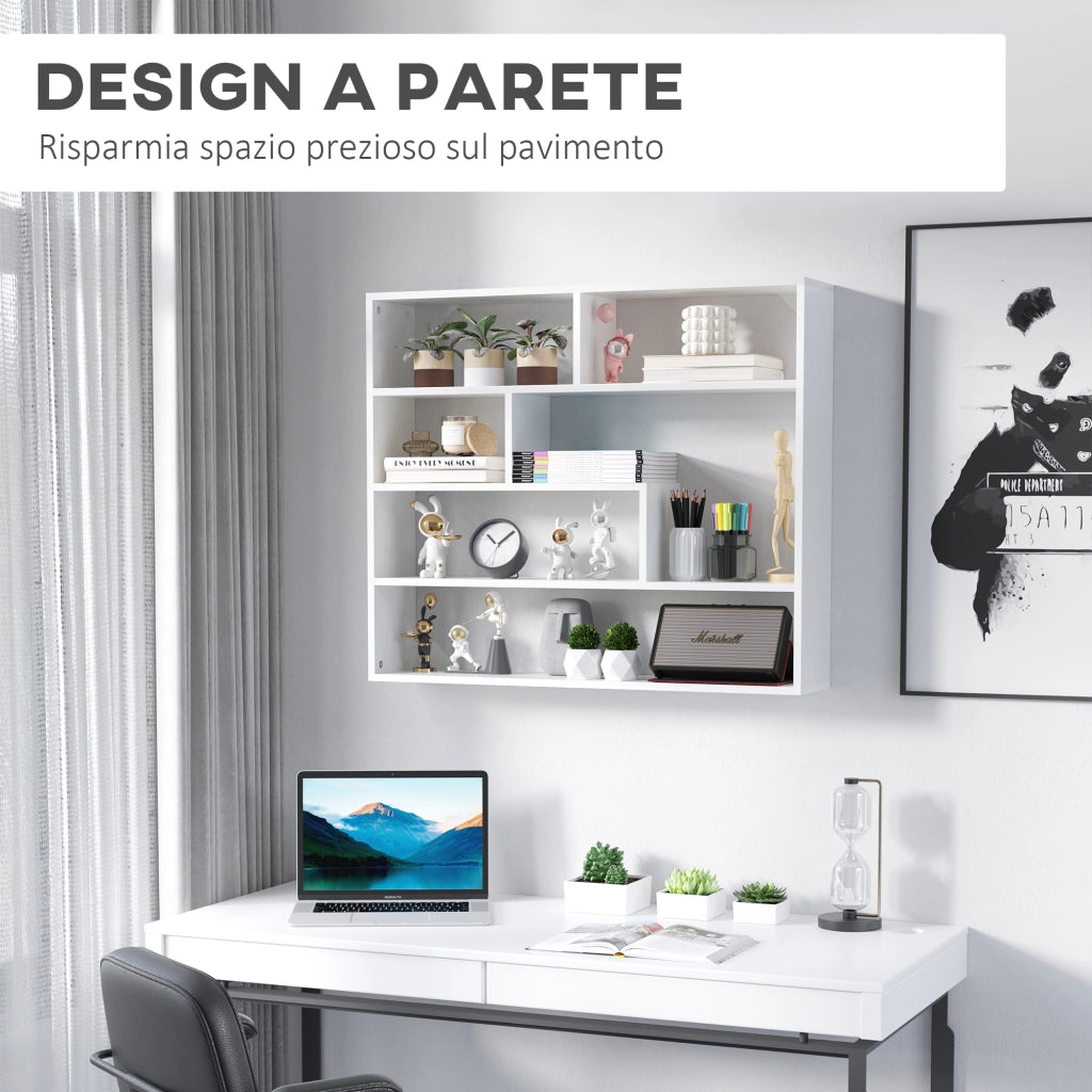Libreria a Muro 4 Ripiani ¨C Xylo ¨C Legno Bianco 94x19.5x80cm