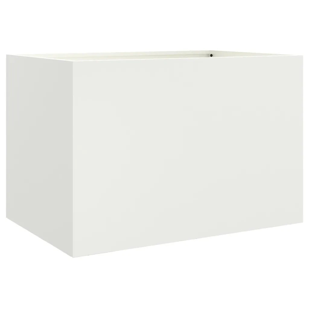 Fioriera | Cassetta per fiori | Vaso Bianca 62x47x46 cm in Acciaio