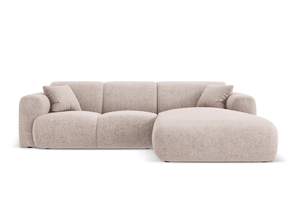 Cosmopolitan Design - Divano angolare destro "Nolio" 4 posti in ciniglia beige 