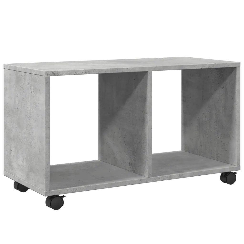 Mobiletto con Ruote Grigio Cemento 72x33x42,5 cm in Truciolato