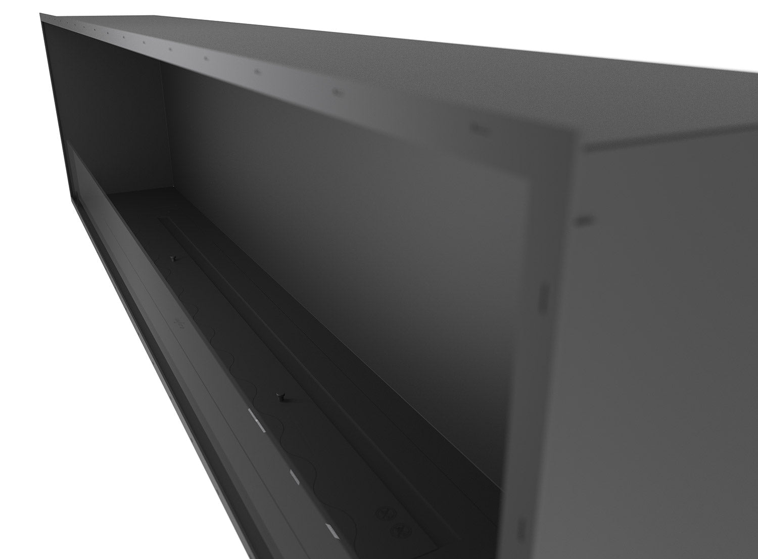 Camino a Bioetanolo da Incasso 204,4x59,4x30 cm Inside 2000 Slim Nero con Vetro