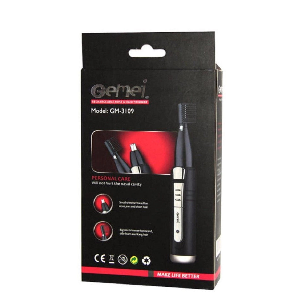 Trade Shop - Trimmer Rifinitore 2 In 1 Elettrico Batteria Ricaricabile Per Barba Naso Gm-3109 -