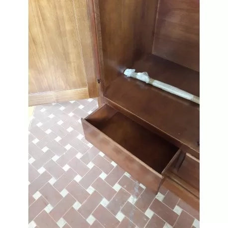Armadio 2 ante in legno arte povera noce biondo 125x60x200 - Mobili 2G