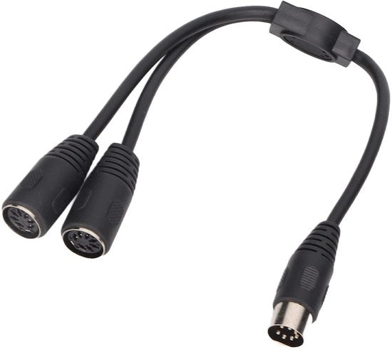 Estensione MIDI 7PIN DIN a 2 x DIN, cavo maschio a maschio 0,3m, adattatore audio stereo, uscita segnale per apparecchi radio.