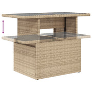 Set divano giardino 7 pezzi con cuscini Beige Polyrattan