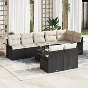 Set Divano da Giardino da 8 Pezzi con Cuscini Rattan Polyrattan Marrone