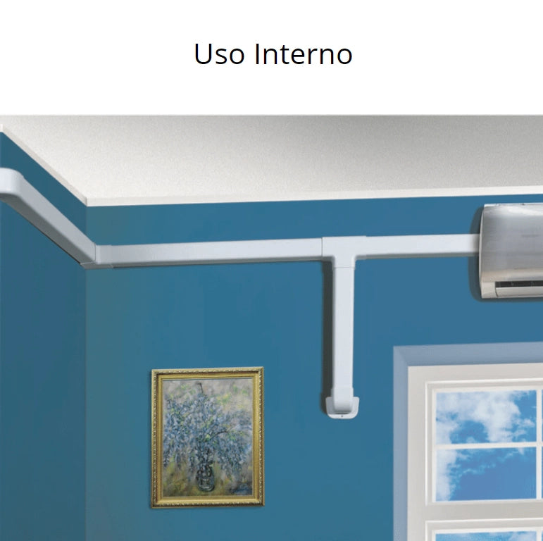 Canale bianco portacavi pvc condizionamento 60x45mm barra 2 metri
