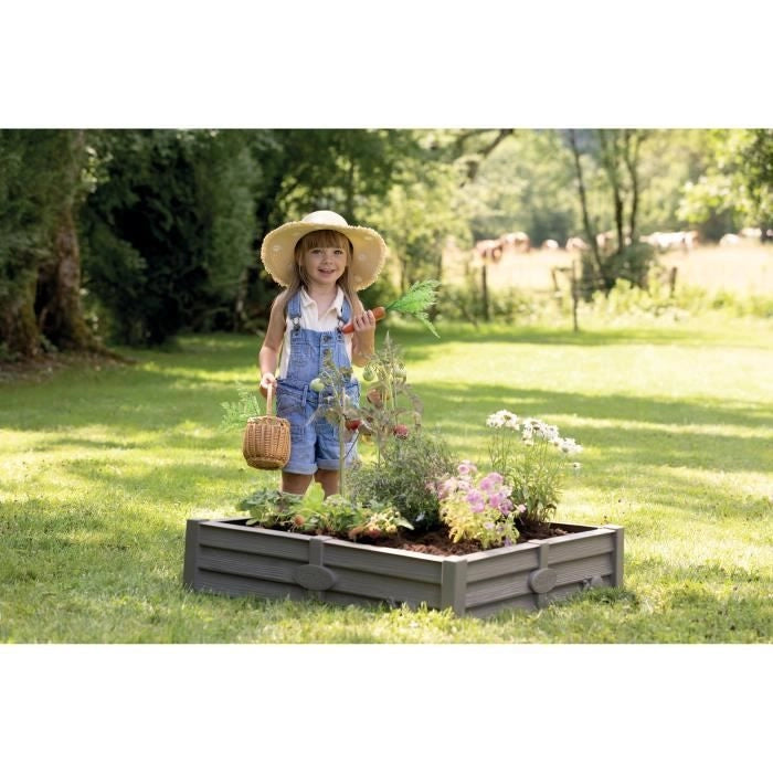 Smoby BAC Square Garden 2 in 1: sabbia e patch vegetale quadrata - 76x76 cm - Tarpaulin fondato fornito