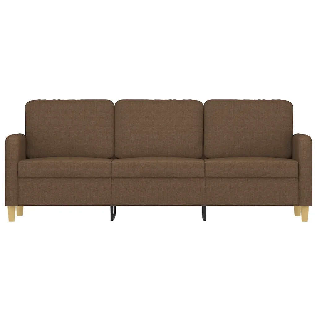 Divano a 3 Posti Marrone 180 cm in Tessuto 359489