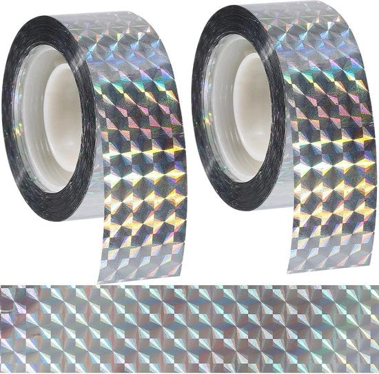 Tape per uccelli - 50 metri x 2 rotoli - nastro riflettente holografico per dissuasione uccelli.