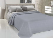 Copriletto Piquet Primavera Estate 100% Cotone Disegno Dublino Bon Bon - Matrimoniale - Grigio