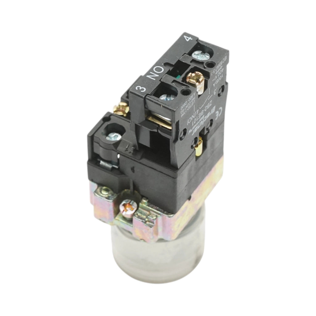 Pulsante indicatore LED bianco con protezione 1NC, 400V/10A, LAY5 Breckner Germany