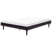 Letto in legno di gomma nero 160 x 200 cm senza testata con rete a doghe stile rustico minimalista