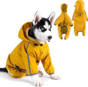Cappotta Acquatica con Cappuccio Riflettente Giallo per Cani di Dimensioni Piccola Media Grande, Adatta per Cani di Taglia 9-13
