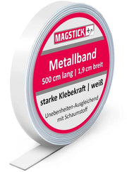 Striscia magnetica autoadesiva in acciaio in lamina come base di adesione per magneti Larghezza 19 mm Lunghezza 5 m (2 x 2,5 m) Magneetstrip Facile da tagliare a misura per magneti mag245