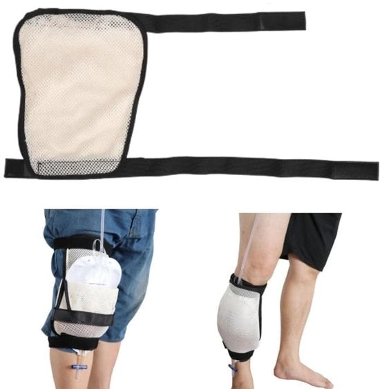 Supporto per catetere con contenitore per esalazione Mesh - Grande capacità - Design discreto - Chiusura con elastici regolabili - Materiale idoneo per la pelle - Supporto per contenitore per esalazione