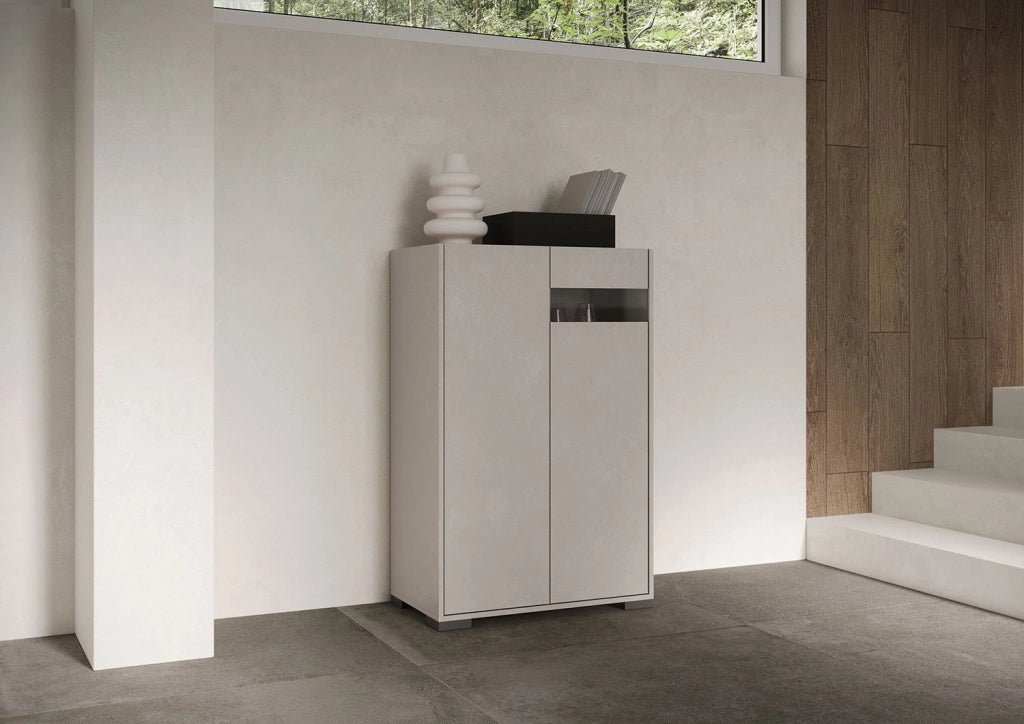 Credenza alta 2 ante 70x35x110 cm cashmere - RIFLESSO