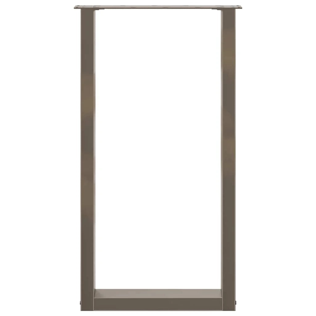 Set di 2 gambe per tavolo da bar a forma di U 40 x 90-91 cm con piedini regolabili stile moderno acciaio naturale 02_0057459