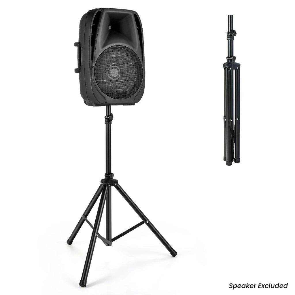 Stativo universale per casse acustiche con altezza regolabile a 5 livelli struttura metallica, Supporto per casse-Forniture per presentazioni