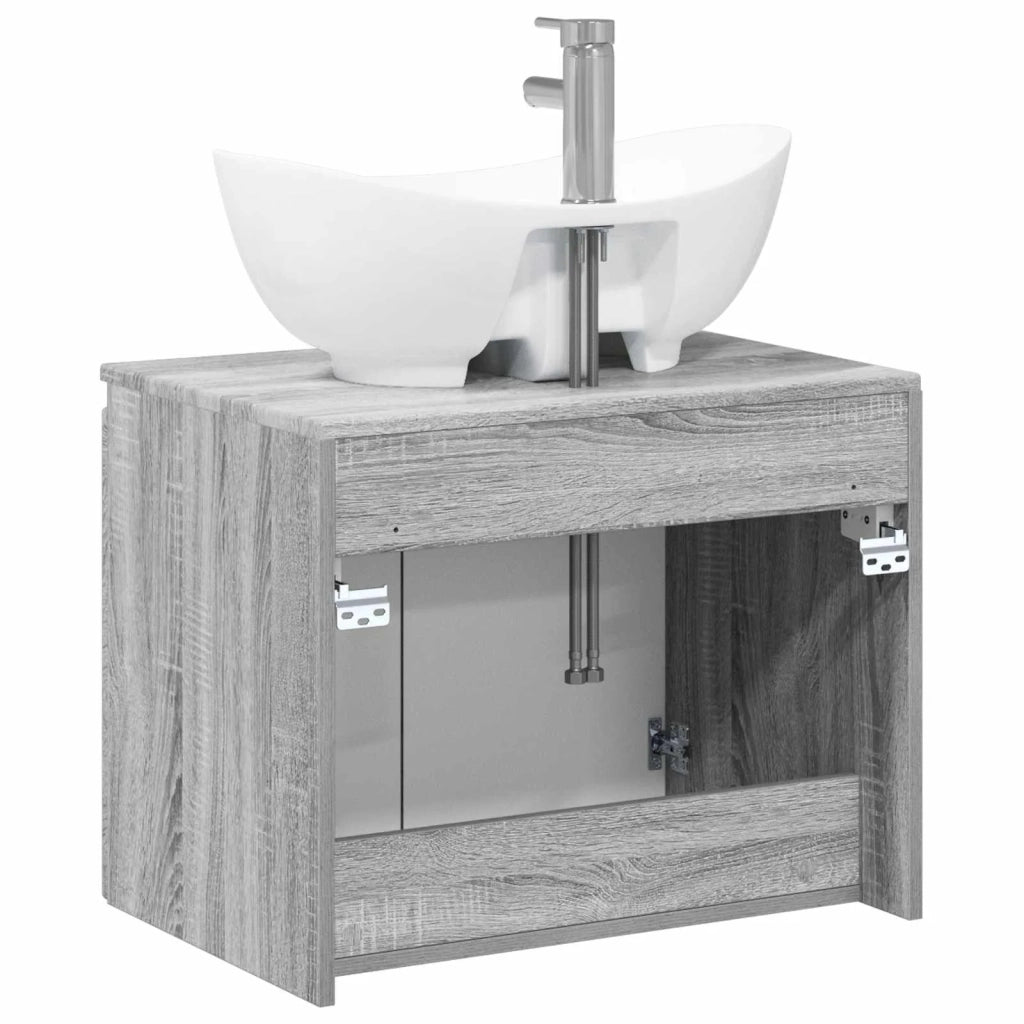 Set di mobili per il bagno Sonoma grigio Legno ingegnerizzato 3404346