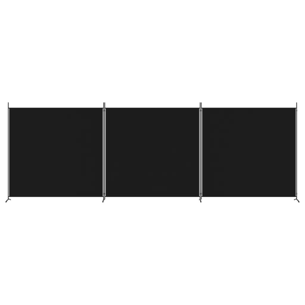 Divisorio a 3 Pannelli Nero 525x180cm in Tessuto 350281