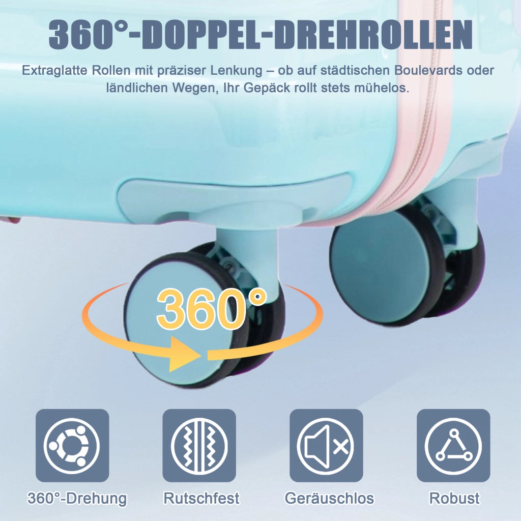 Carrello pieghevole set da viaggio con 4 valigie, ruote girevoli e lucchetto a combinazione, pc rosa, 50.0 × 29.5 × 77.5 cm
